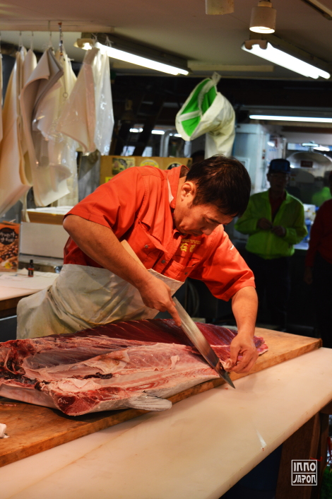 Tsukiji Découpe du thon