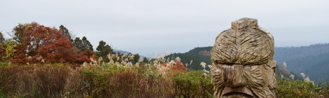 Une statue de bois au Mont Shiroyama