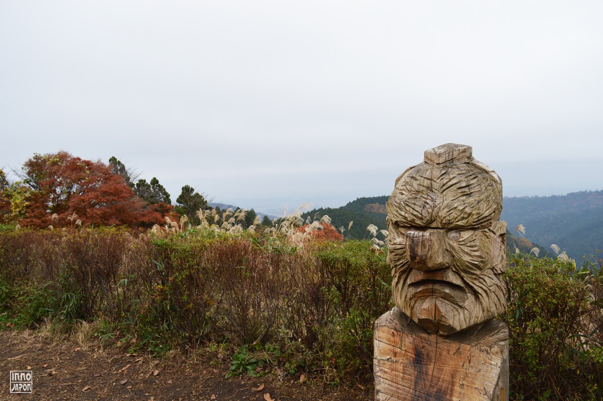 Une statue de bois au Mont Shiroyama